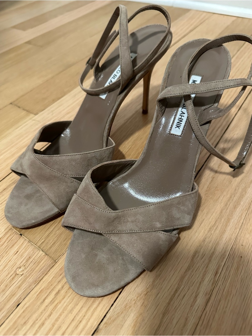 Manolo Blahnik Suede Strappy Sandals- MISMATCHED PAIR